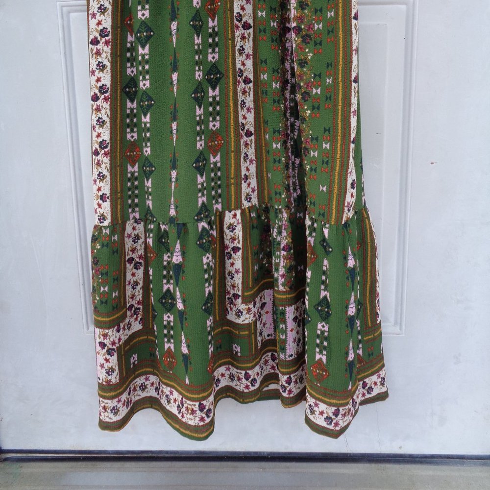 Relist 7/21❌ Altar’d State boho bell sleeve print long dress cottagecore retro S - Picture 7 of 15